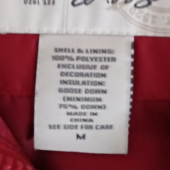 Eddie Bauer Red Quilted Down Fall Winter Outdoor Vest Women’s Size M - Picture 9 of 16